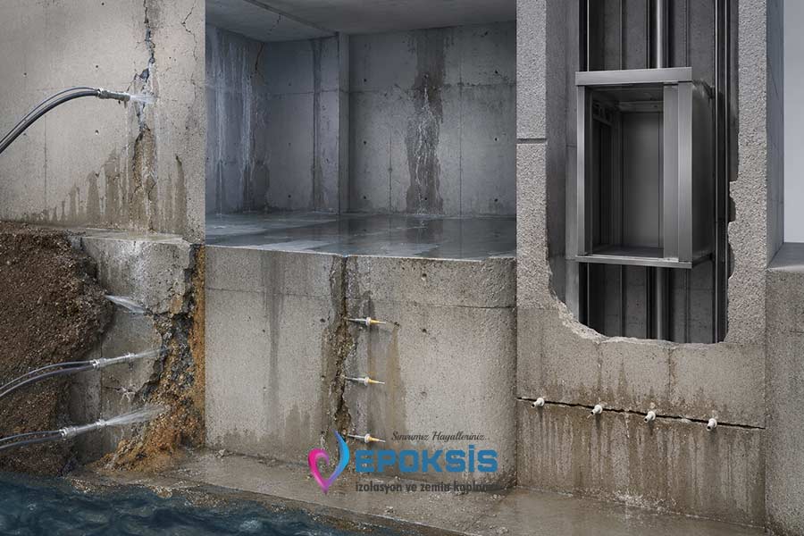 Aktif ve Basınçlı Su Sızıntıları, Bodrum Kat ve Perde Beton Sızıntıları  - Epoksis